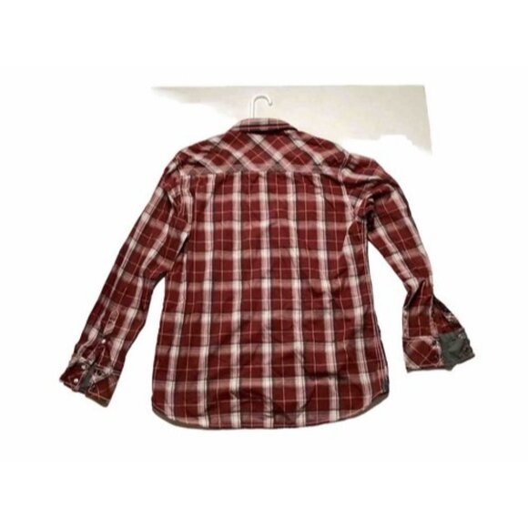 BKE Mens Pearl Snap Button Up XL Long Sleeve Shirt Button Down Plaid Men's Red - Picture 3 of 4
